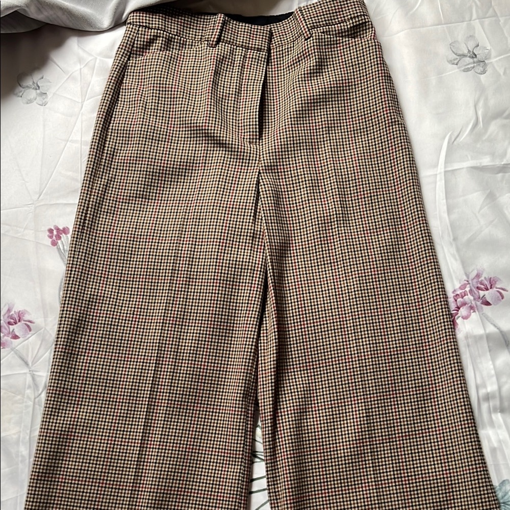 Theory Checkered Pants - Brown Plaid NWT